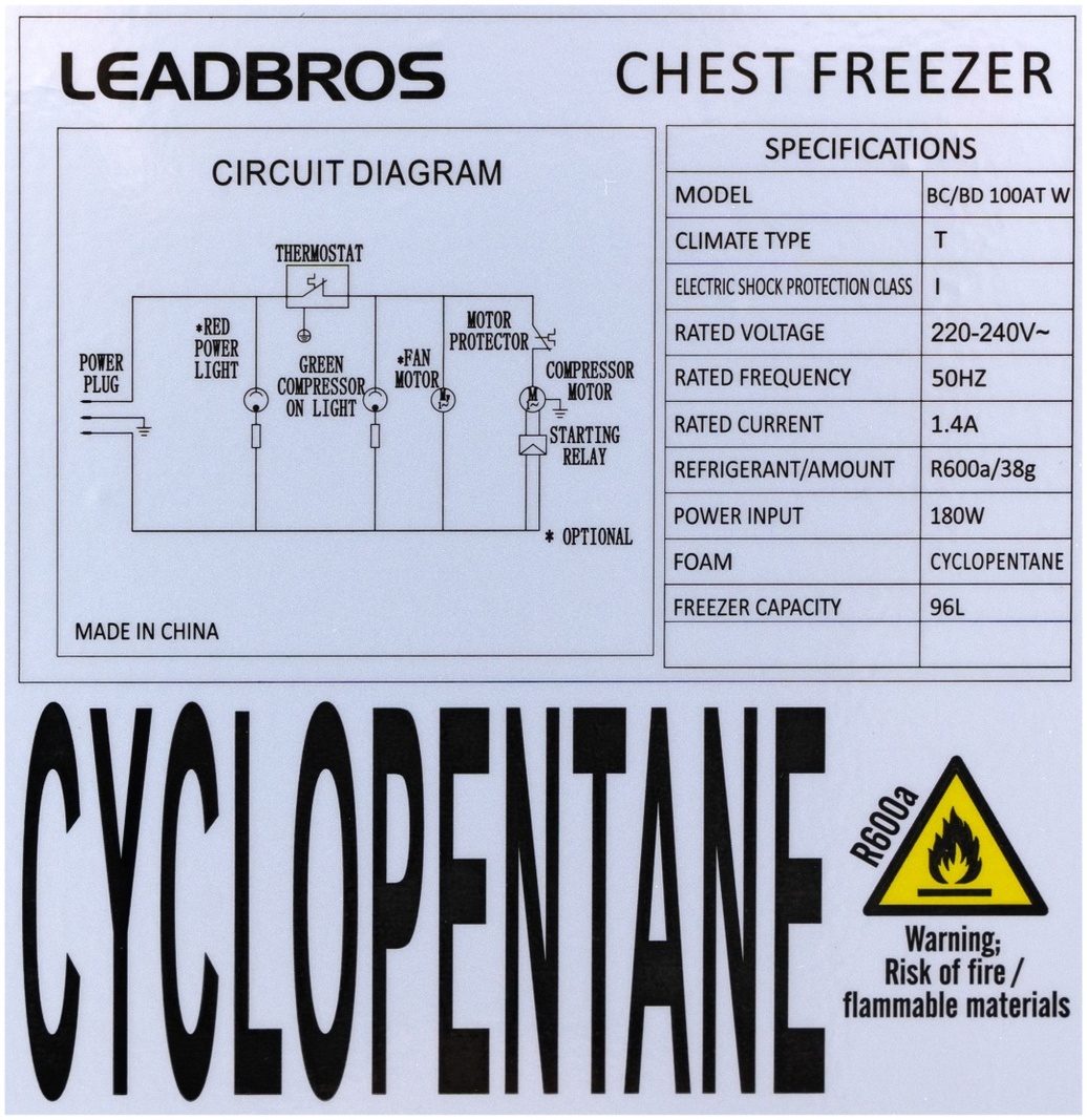 Leadbros BC/BD 100AT W 100 л белый