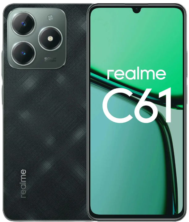 Смартфон Realme С61 RMX3930 6/128GB темно зеленый + подарок