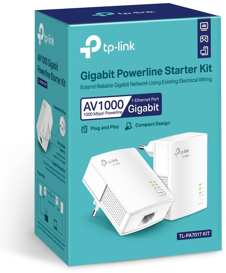 Комплект гигабитных адаптеров Powerline Tp-Link TL-PA7017-KIT