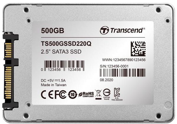 Transcend TS500GSSD220Q 500Gb серый