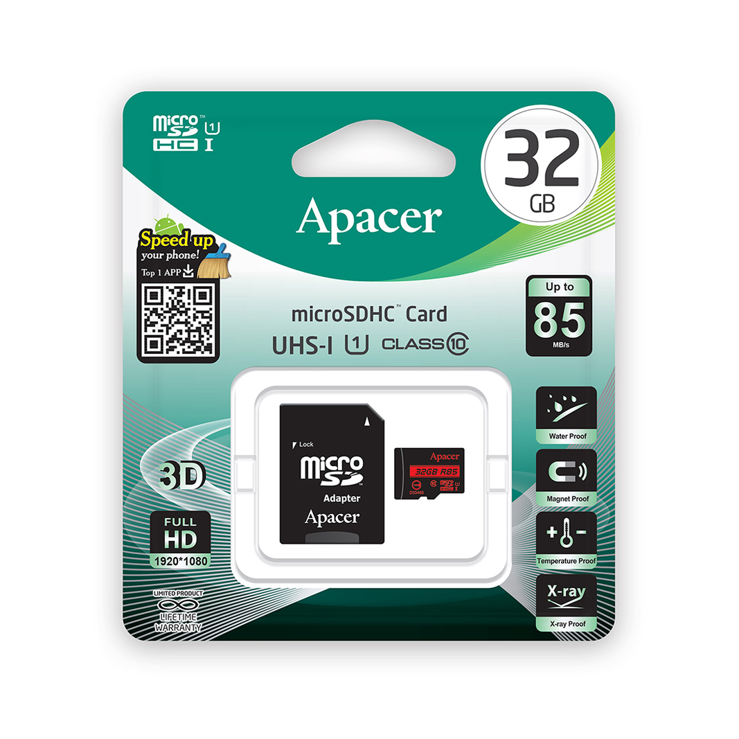 Карта памяти Apacer Micro SDHC AP32GMCSH10U5-R 32Gb