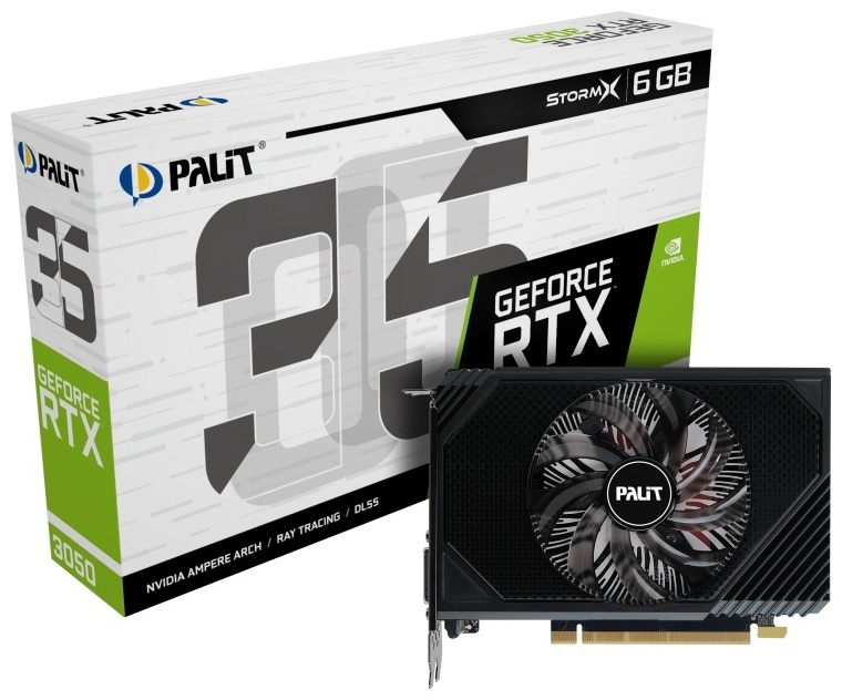 Видеокарта Palit RTX GeForce 3050 StormX NE63050018JE-1070F, 6GB