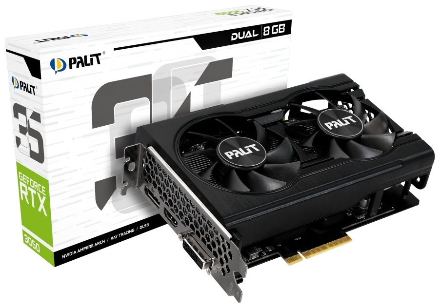 Видеокарта Palit GeForce RTX 3050 Dual NE63050018P1-1070D, 8GB