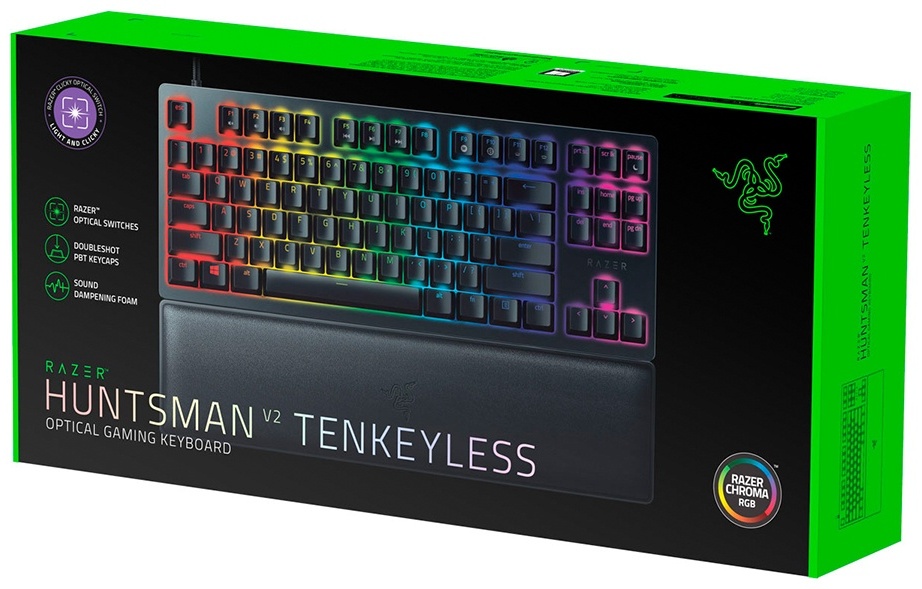 Razer Huntsman V2 Tenkeyless Purple Switch черный