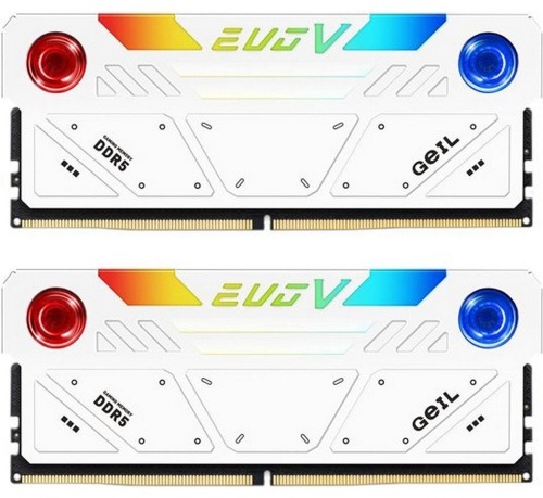 Оперативная память GEIL EVO V RGB 7200Mhz DDR5 32GB Kit (2x16GB), White, GESW532GB7200C36ADC