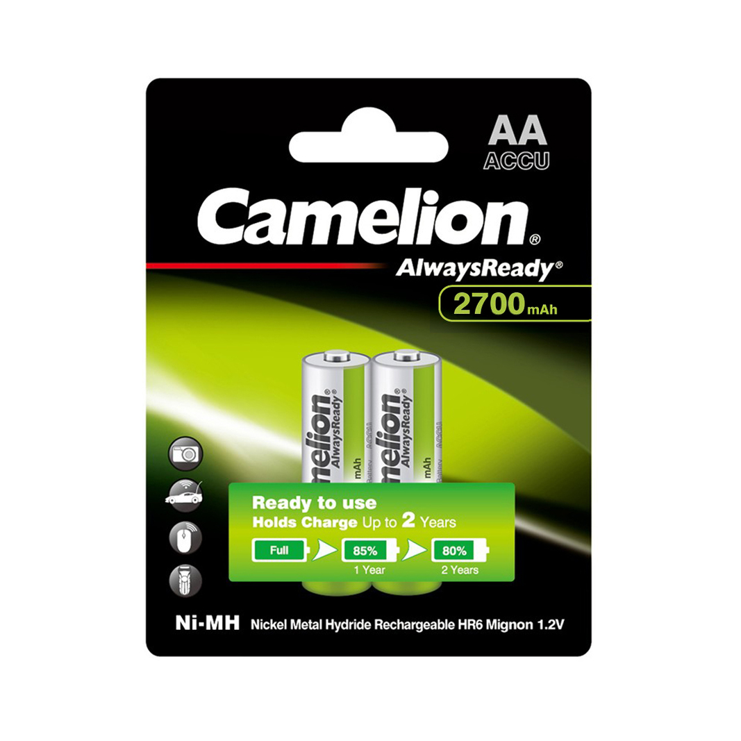 Аккумулятор Camelion AlwaysReady Ni-MH Rechargeable NH-AA2700ARBP2, 2 шт.