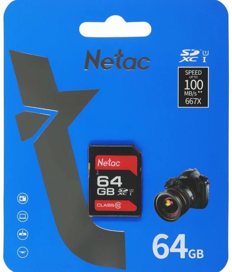 Netac P600 SDXC 64GB U1/C10 UP TO 64 Гб