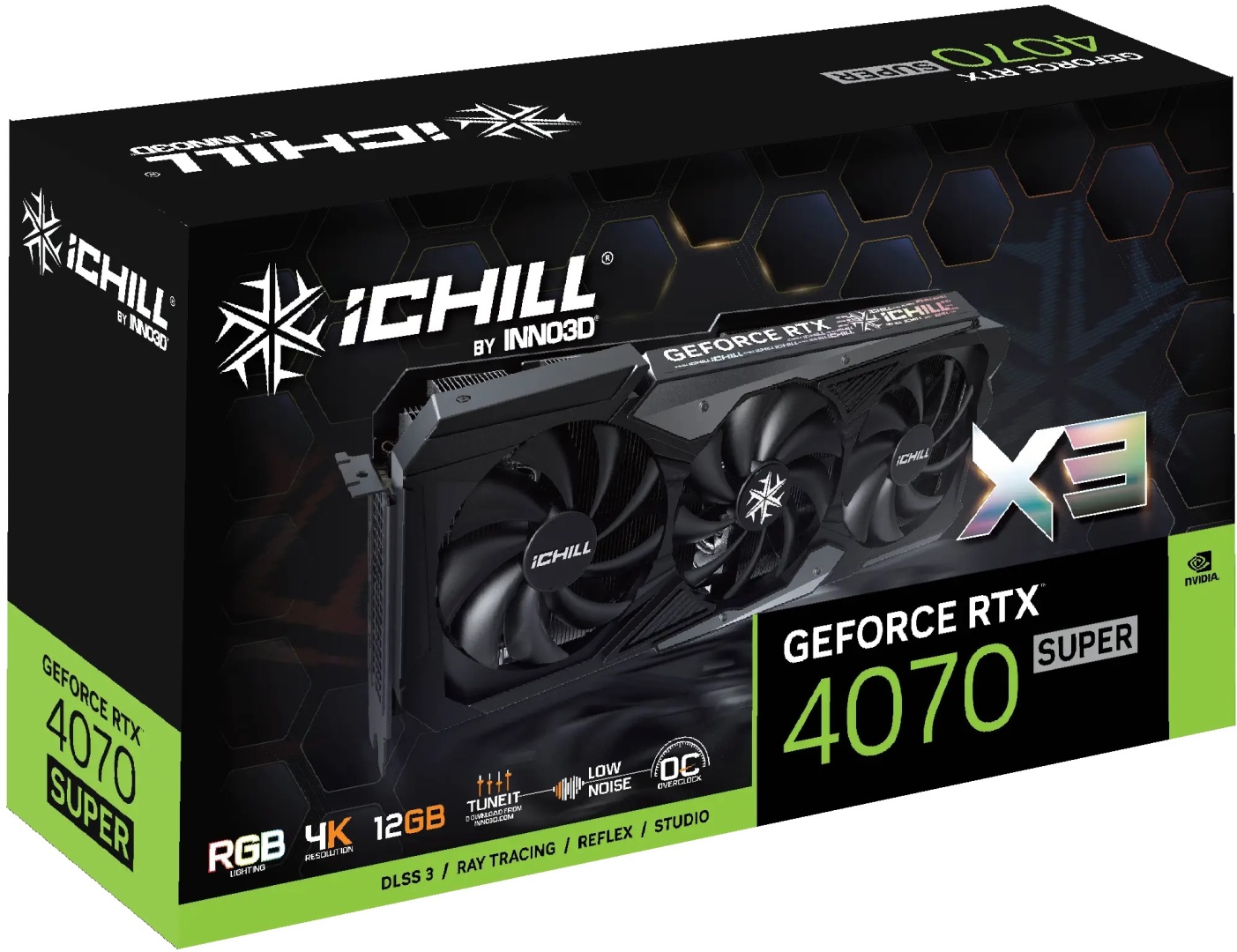 Inno3D RTX 4070 SUPER ICHILL X3, C407S3-126XX-186148H 16 Гб