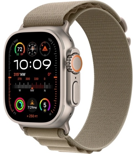 Смарт-часы Apple Watch Ultra 2 GPS + Cellular, 49mm Titanium Case with Olive Alpine Loop - Medium (MREY3GK/A)