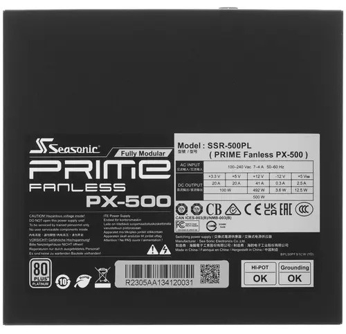 Seasonic Prime Fanless PX-500 SSR-500PL 500 Вт
