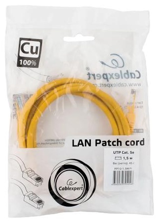 Патч корд Cablexpert RJ-45 - RJ-45 1.5 м PP10-1.5M/Y