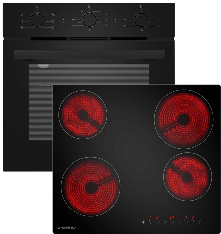 MAUNFELD Basel AEOF6060B2 + варочная поверхность AVCE594STBK черный