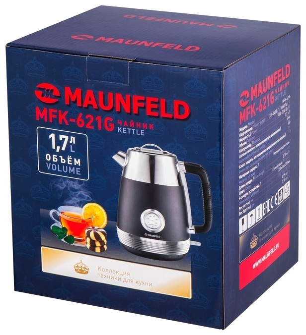 Электрочайник MAUNFELD MFK-621G черный, серый