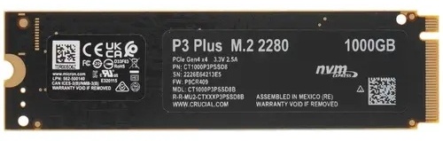 SSD Crucial P3 Plus CT1000P3PSSD8 1000 ГБ