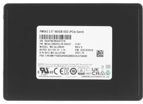 Жесткий диск Samsung PM9A3 MZQL2960HCJR-00A07 960 ГБ