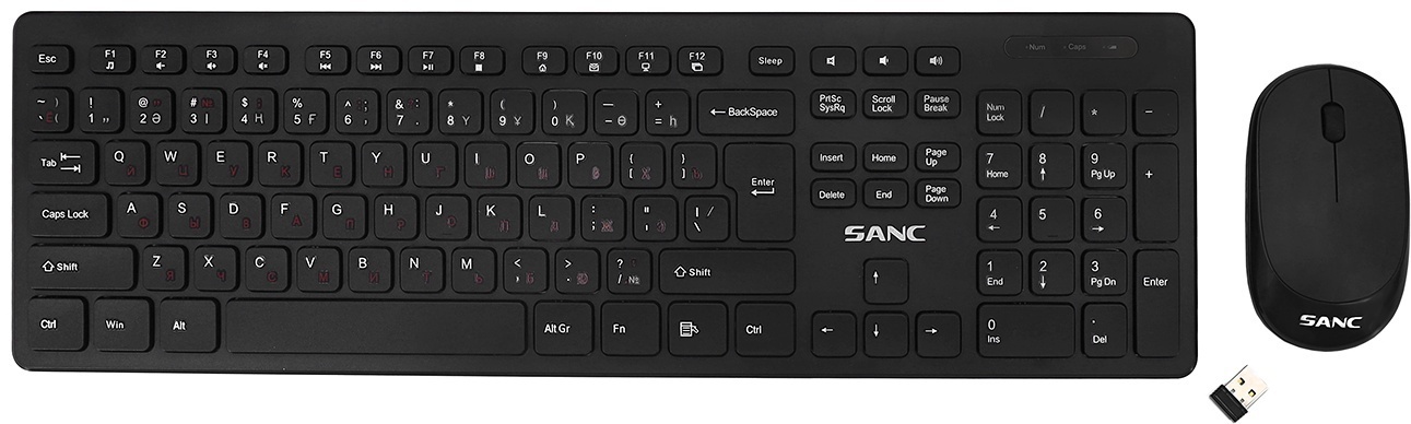 Клавиатура Sanc SI-2295+9806 черная + мышь