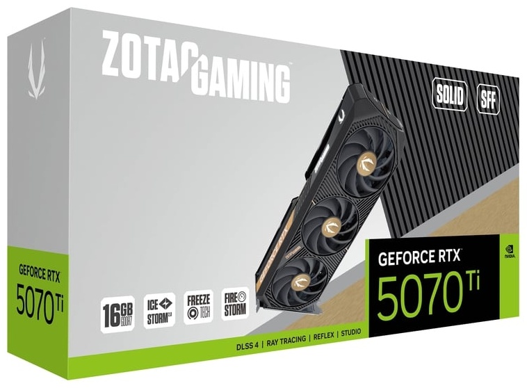 Видеокарта ZOTAC GAMING GeForce RTX 5070 Ti SOLID SFF ZT-B50710D3-10P 16 Гб
