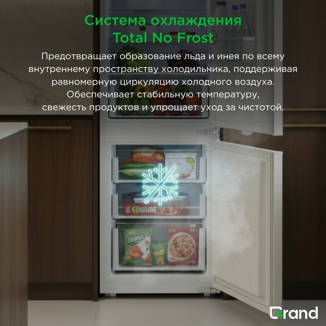 Холодильник GRAND GNBI-252WNFO белый