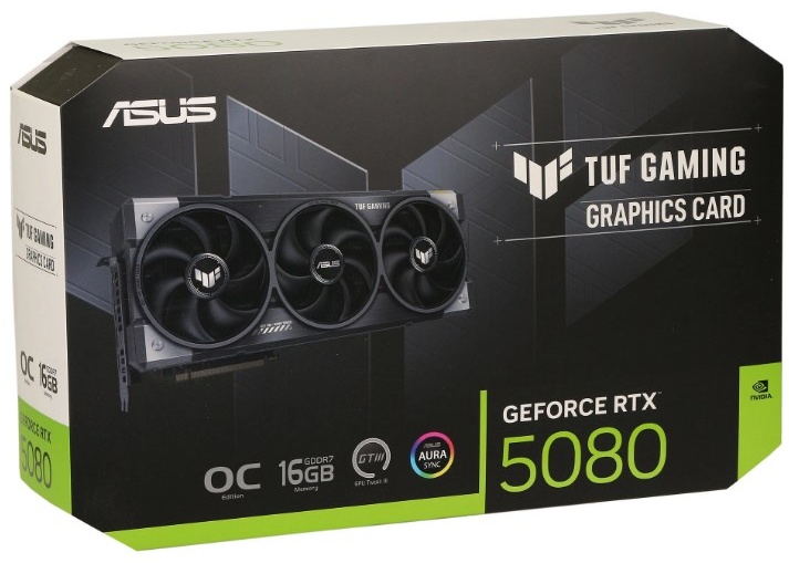 Видеокарта ASUS RTX 5080 TUF Gaming TUF-RTX5080-O16G-GAMING 16 Гб