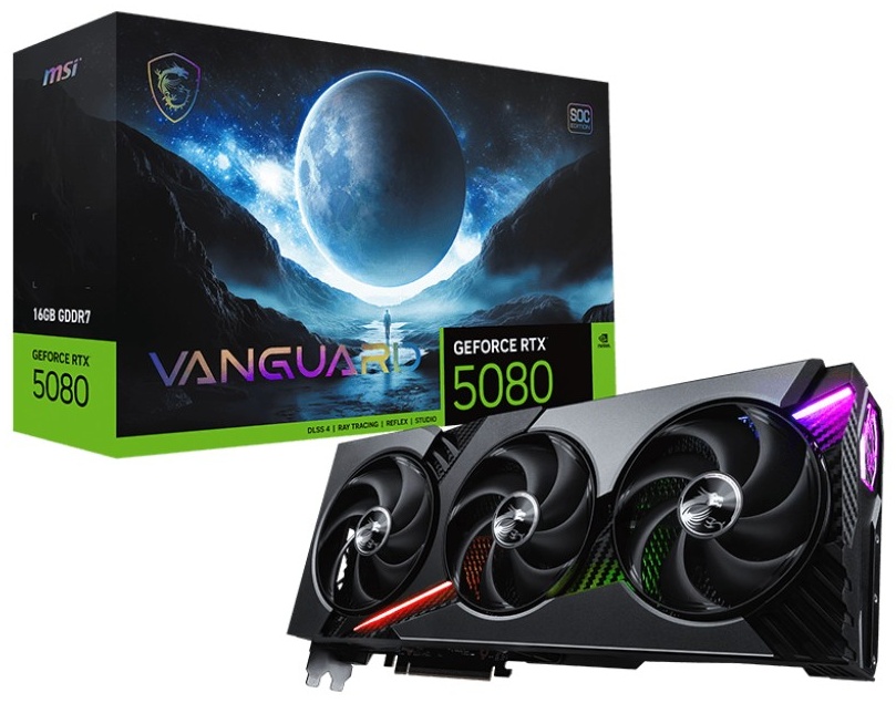 Видеокарта MSI GeForce RTX 5080 16G VANGUARD SOC G5080-16VGS 16 Гб