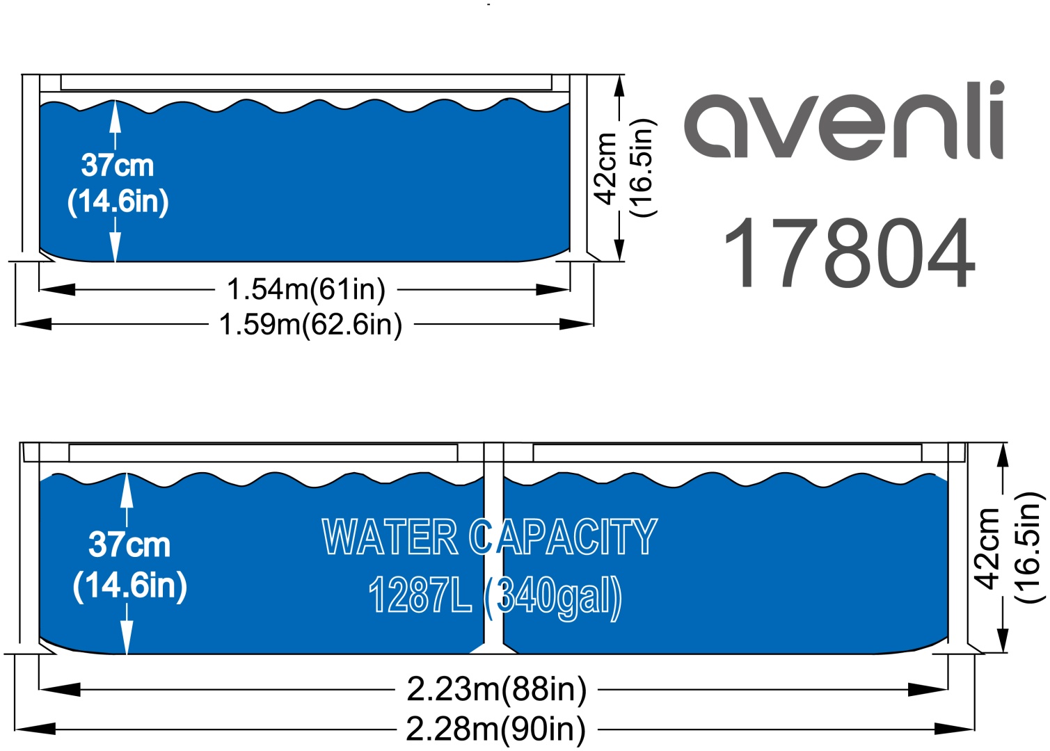 Бассейн каркасный Avenli 17804