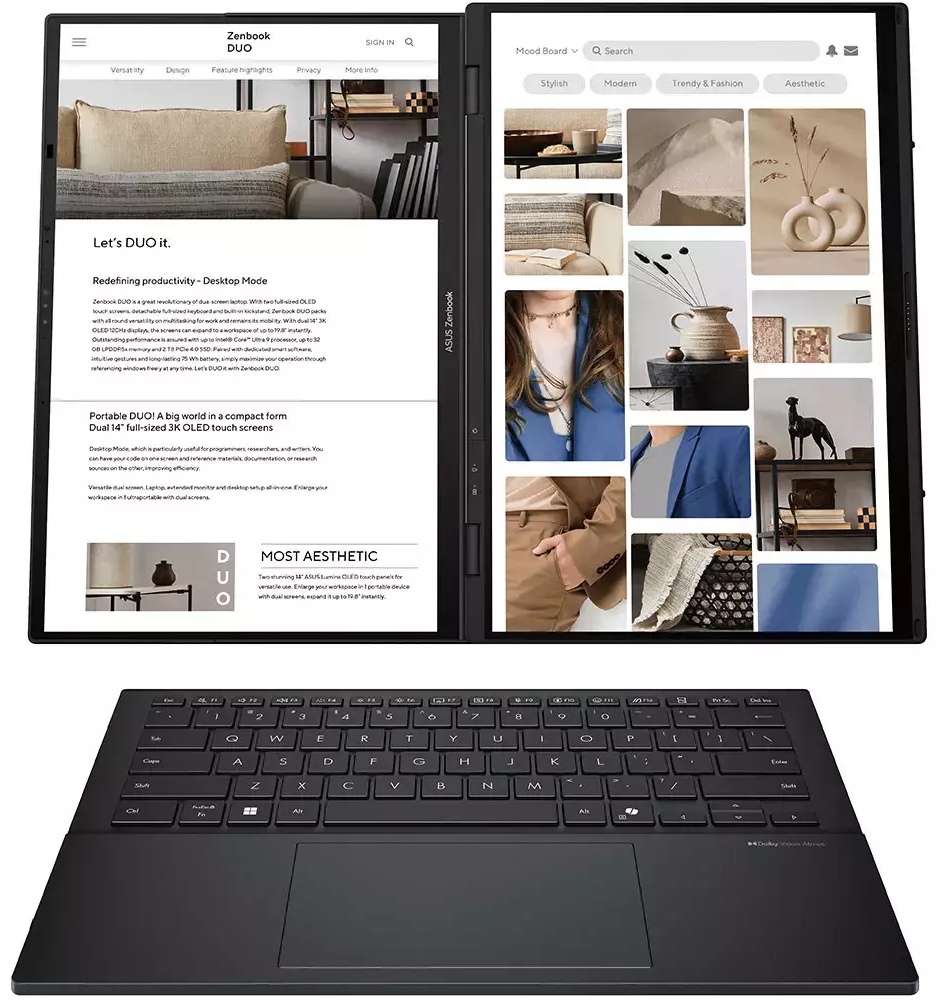 Ноутбук ASUS Zenbook Duo UX8406CA-QL078W 14\&quot; / 32 Гб / SSD 1024 Гб / Win 11 / 90NB14X1-M00320
