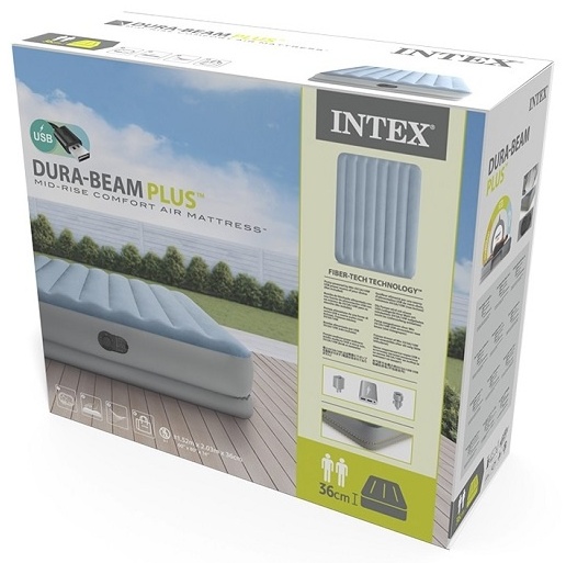 Кровать Intex 64159, 203x152x36 см, насос встроенный