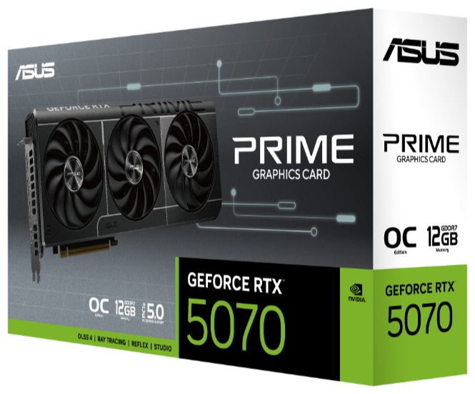 Видеокарта ASUS Видеокарта ASUS GeForce PRIME-RTX5070-O12G GDDR7 12GB 192-bit 1xHDMI 3xDP 12 Гб