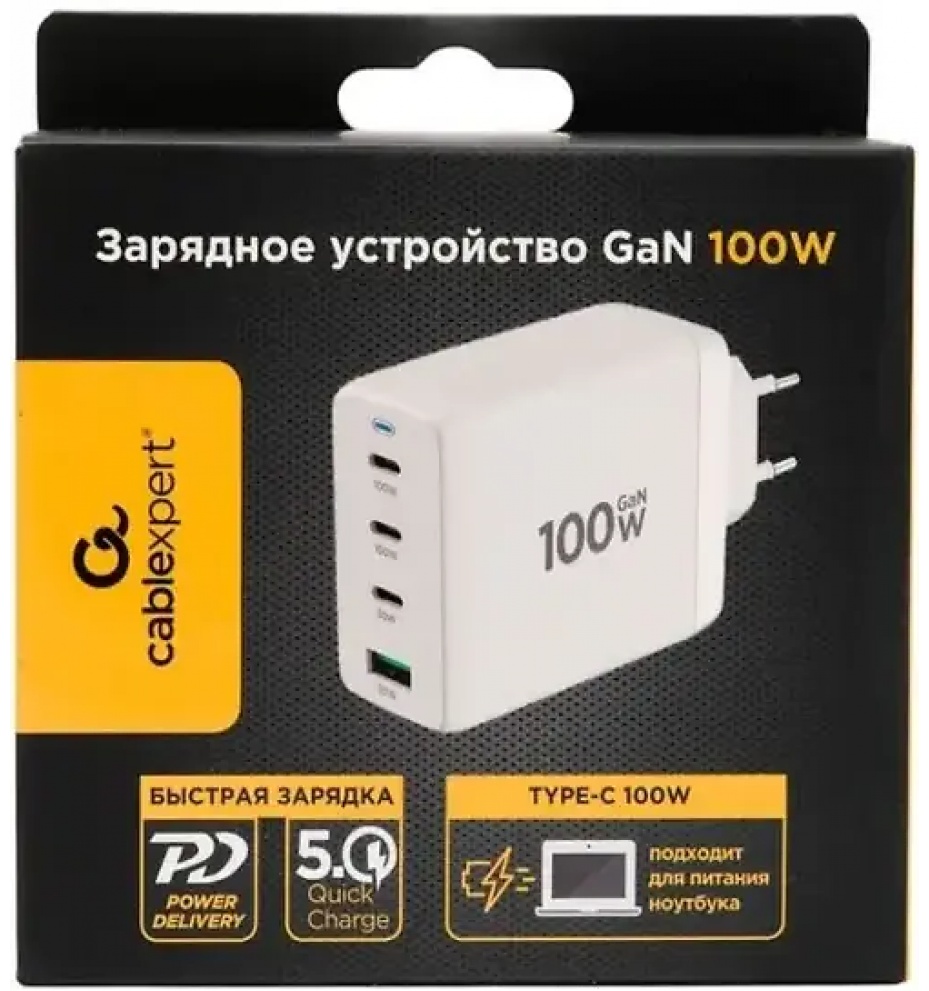Зарядное устройство Cablexpert Cablexpert MP3A-PC-66 USB Type-C, USB 100 Вт белый
