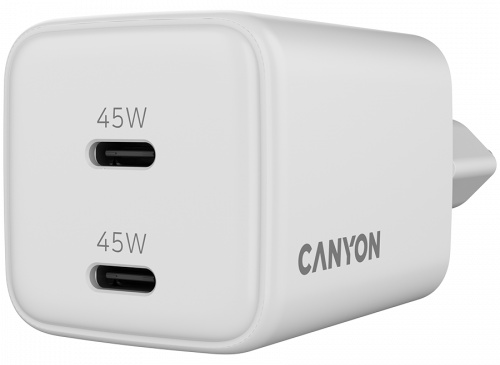 Зарядное устройство Canyon CU45CC USB Type-C 45 Вт белый