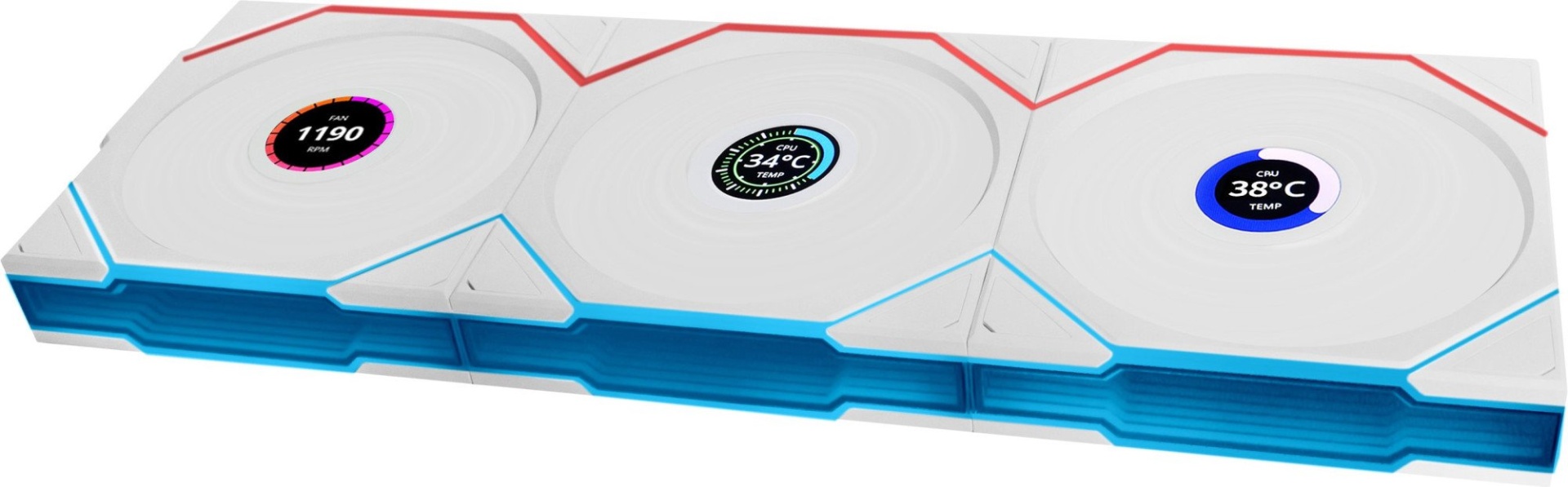 Вентилятор LIAN LI UNI FAN TL120 LCD Reverse Blade Wireless White 3x120, G99.12RTLLCD1W3W.00 белый