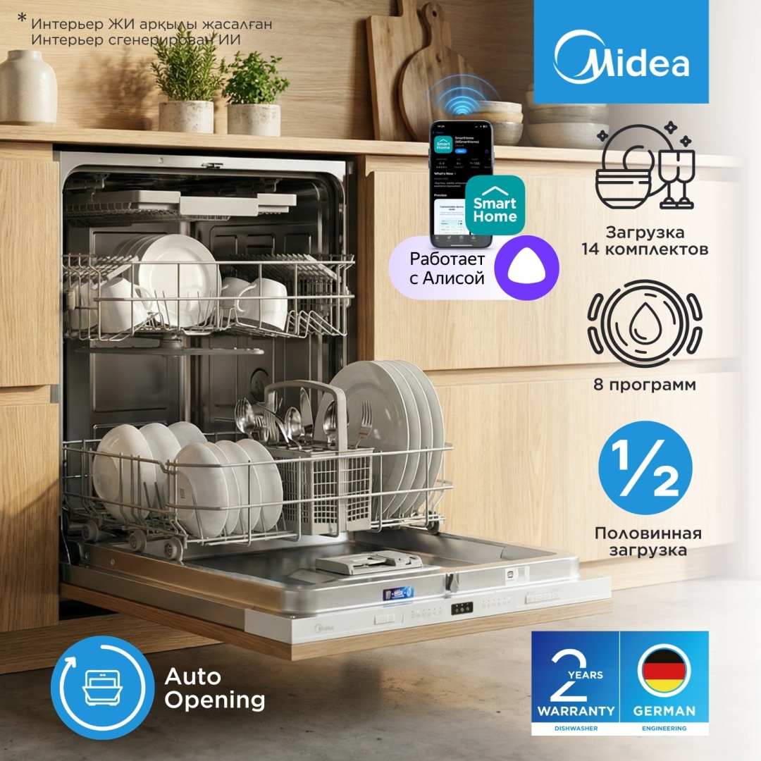 Посудомоечная машина Midea MID60S070i серый, белый