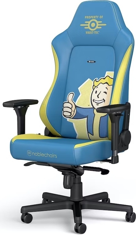 Игровое кресло Noblechairs HERO Fallout Vault Tec Edition, голубой, желтый