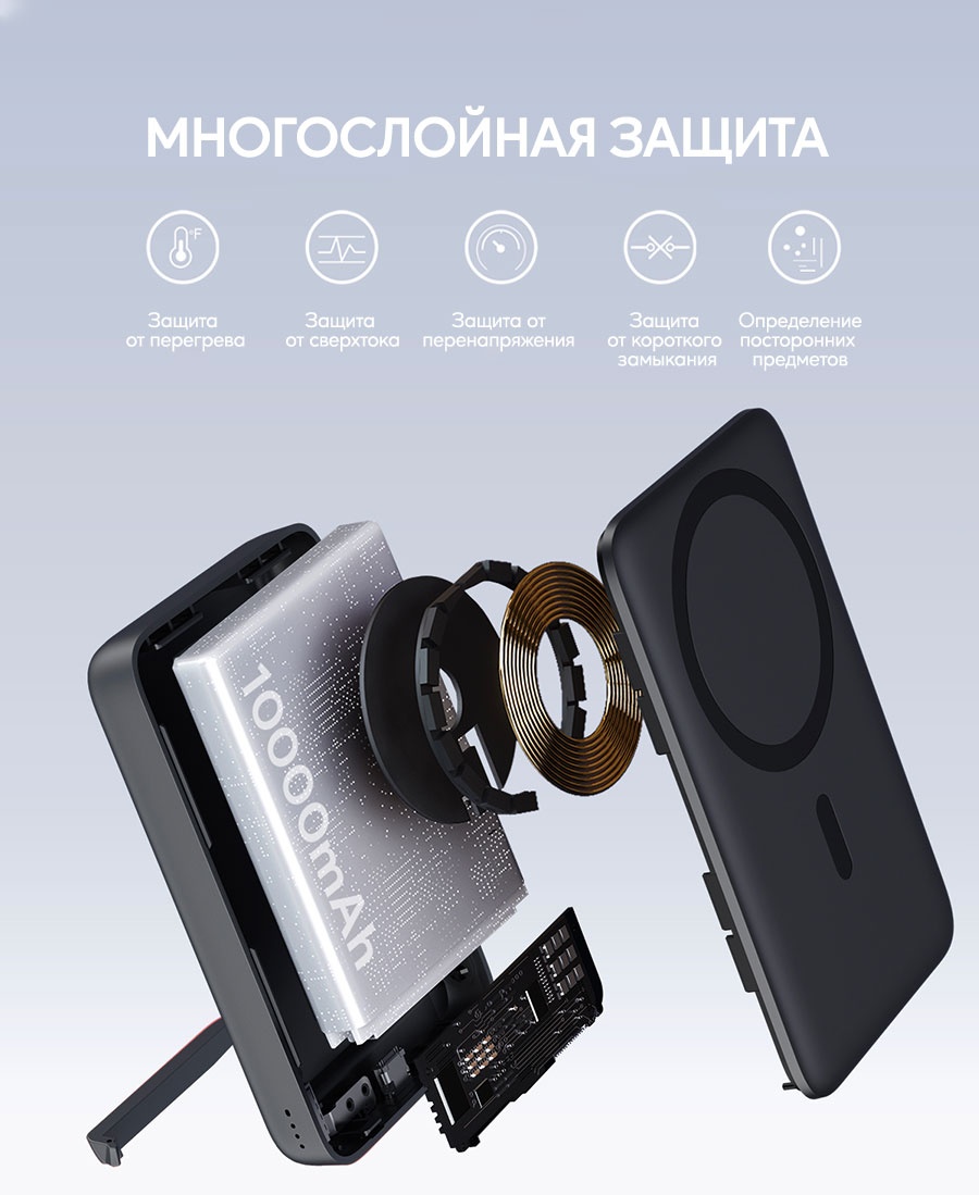 Aukey PB-MS02 30W MagSafe 10000 мАч черный