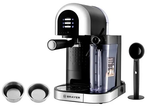 Кофеварка BRAYER BR1107 черный, серебристый