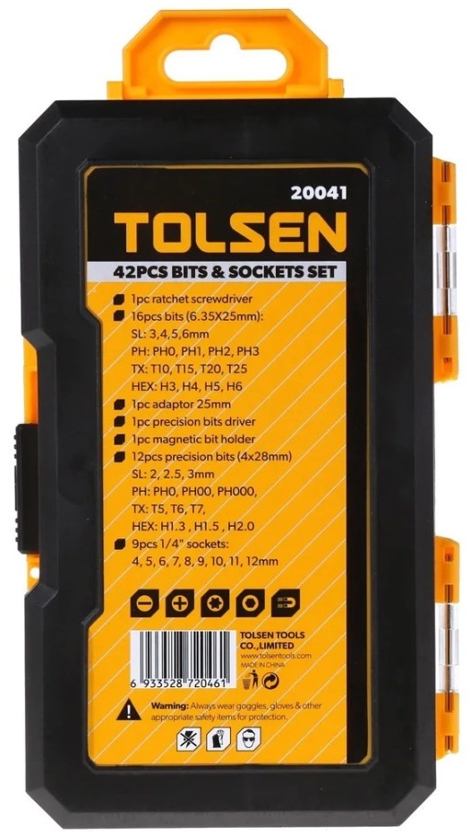 Набор бит и головок Tolsen 20041, 42 в 1