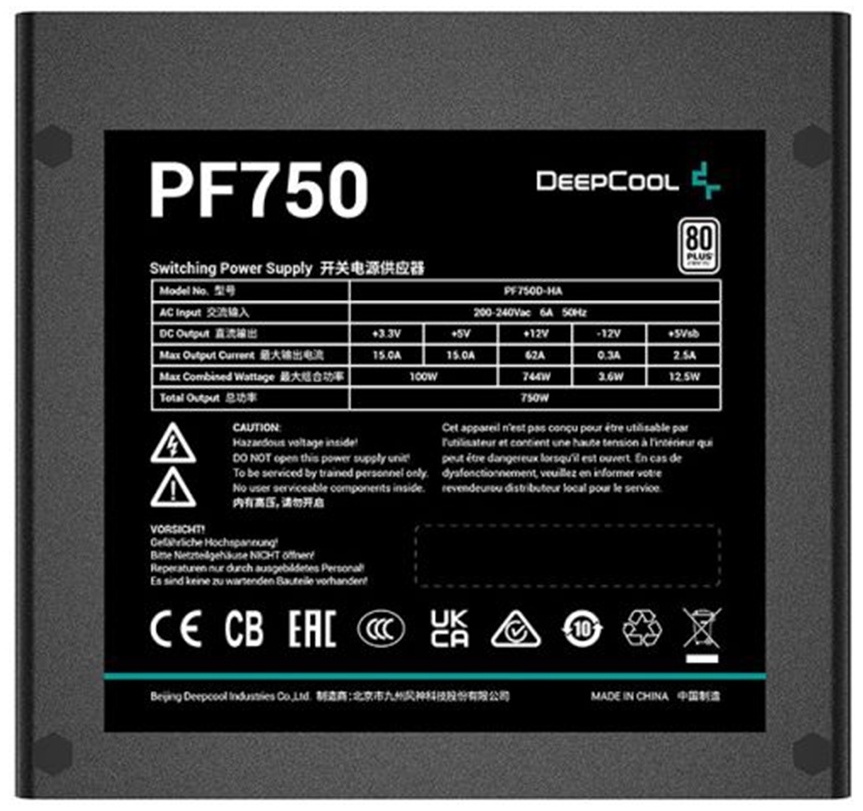 Deepcool PF750, R-PF750D-HA0B-EU 750 Вт