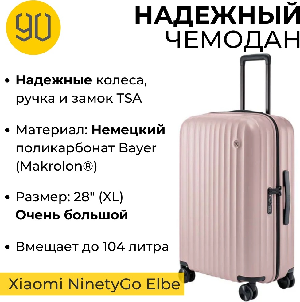 Чемодан Xiaomi NinetyGo Elbe Luggage 28&quot; Pink