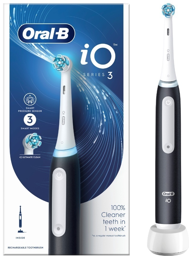 Oral-B ультразвуковая iO Series 3 Matte Black щетина средняя