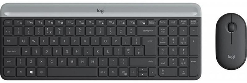 Logitech MK470 Slim Wireless Keyboard 920-009206 серый + мыш...
