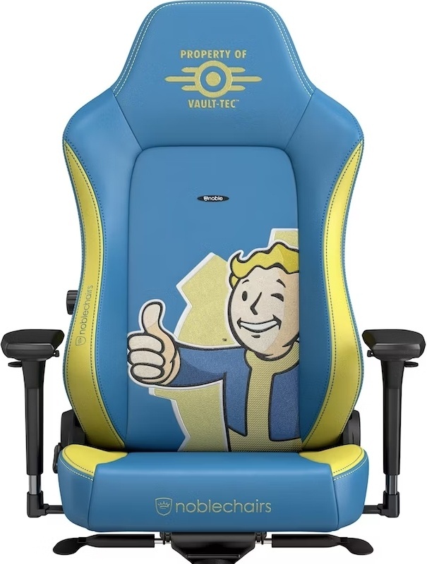 Игровое кресло Noblechairs HERO Fallout Vault Tec Edition, голубой, желтый