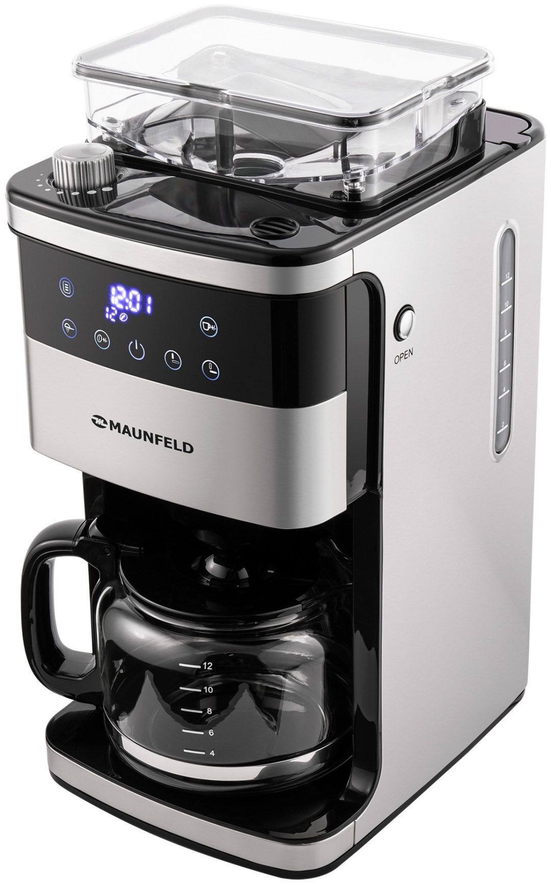 Кофемашина MAUNFELD MF-723S серебристый, черный