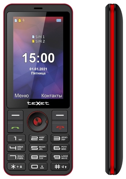 teXet TM-321 черный-красный