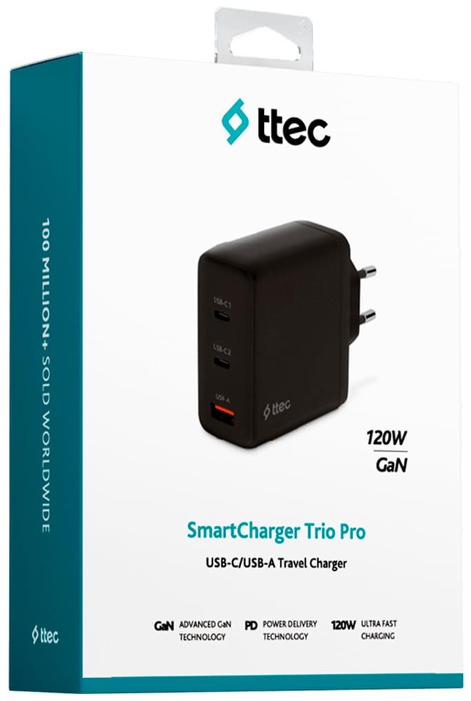 TTEC SmartCharger Trio GAN 120W черный