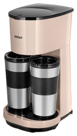 Кофеварка Kitfort КТ-7303 бежевый, черный