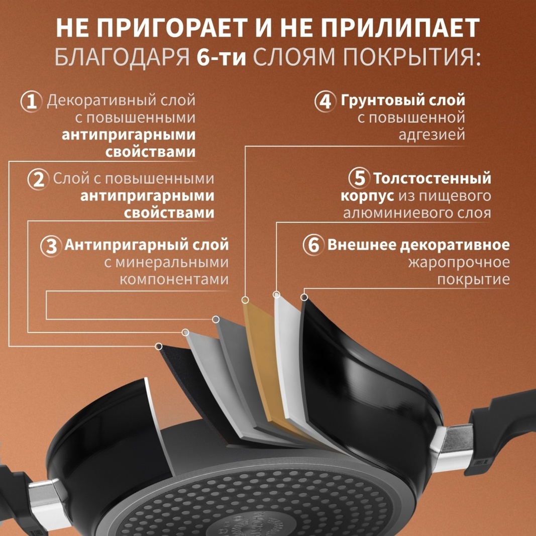 Сковорода универсальная Magistro Flame 9200835 26, алюминий