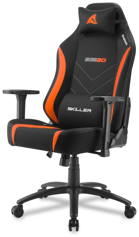 Игровое кресло Sharkoon Skiller SGS20 Fabric Black/Orange, черный, оранжевый