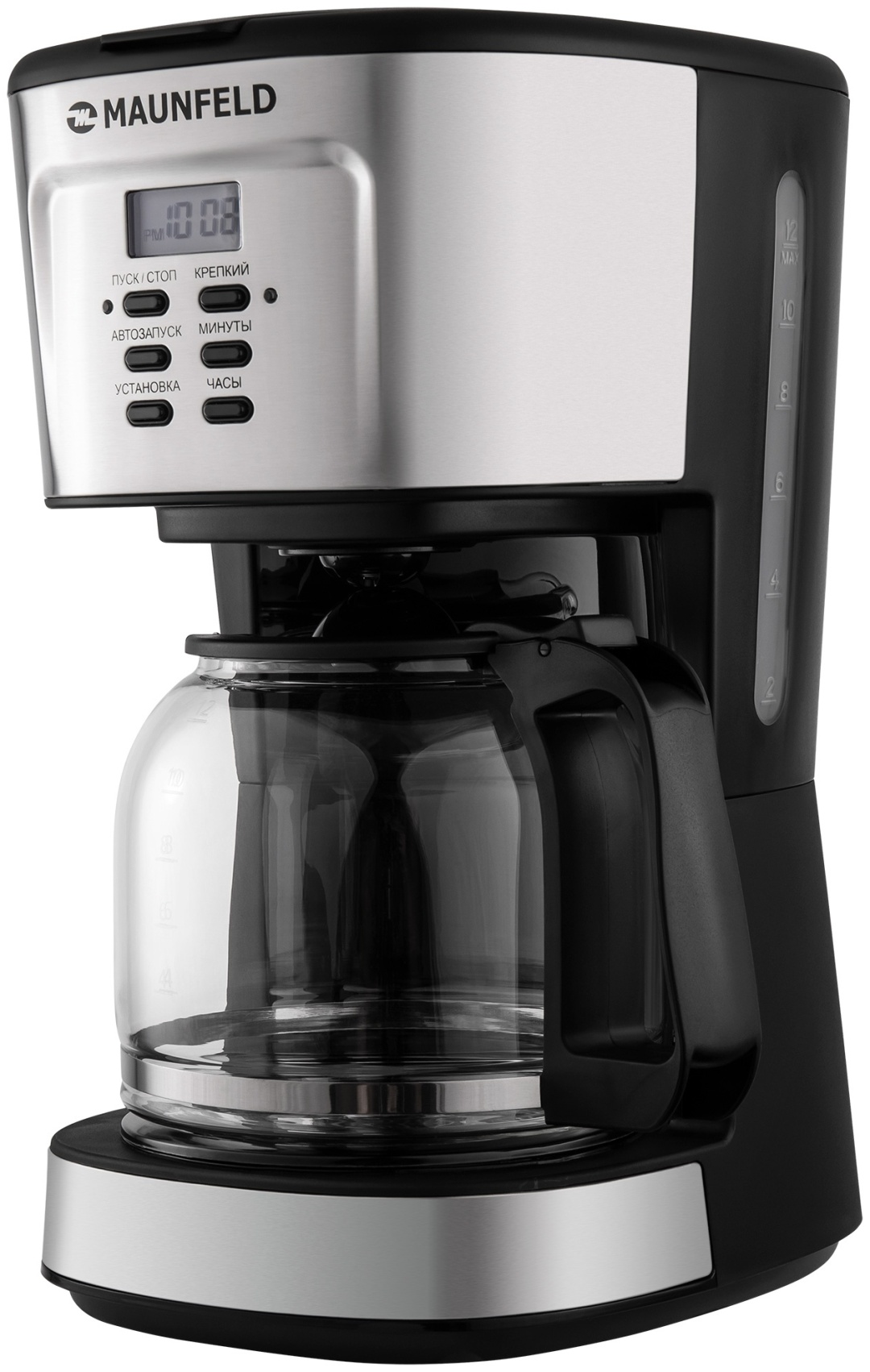 Кофеварка MAUNFELD MF-722S серебристый, черный