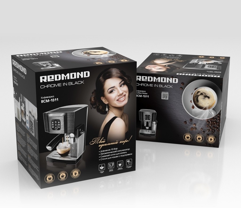 Кофеварка REDMOND RCM 1511 черный, серый