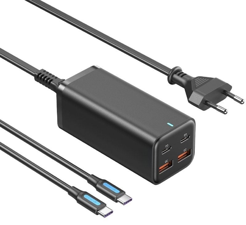 Vention FBSBG-EU 4-PORT USB USB, USB Type-C черный